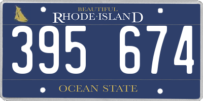RI license plate 395674