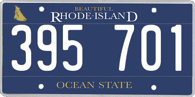 RI license plate 395701