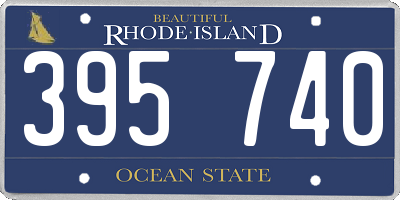 RI license plate 395740