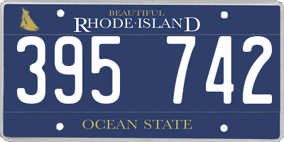 RI license plate 395742