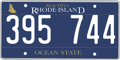 RI license plate 395744