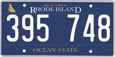 RI license plate 395748