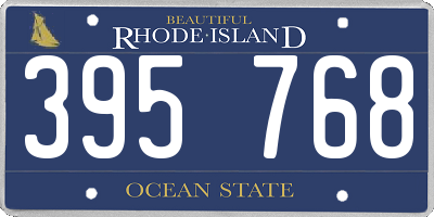 RI license plate 395768
