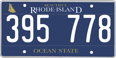 RI license plate 395778