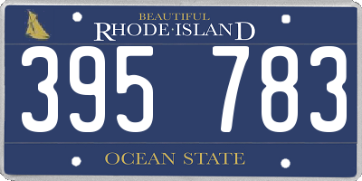 RI license plate 395783