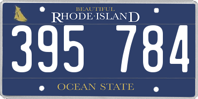 RI license plate 395784