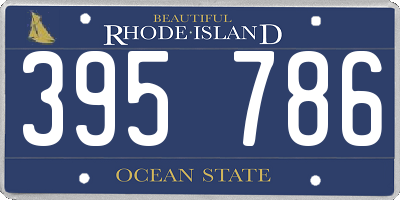 RI license plate 395786
