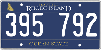 RI license plate 395792