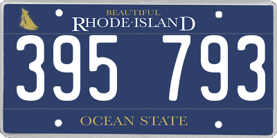 RI license plate 395793
