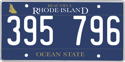 RI license plate 395796
