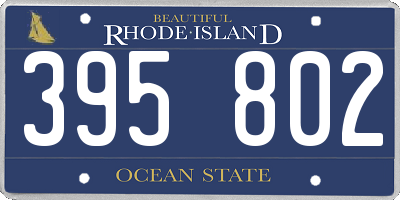 RI license plate 395802