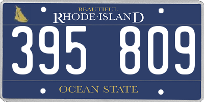 RI license plate 395809