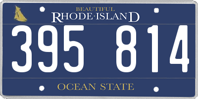 RI license plate 395814