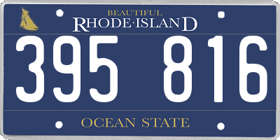 RI license plate 395816