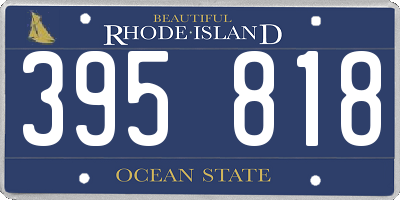 RI license plate 395818