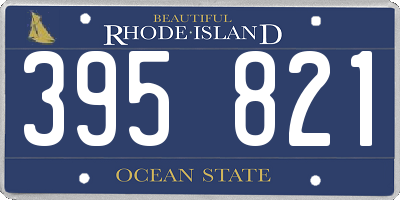 RI license plate 395821