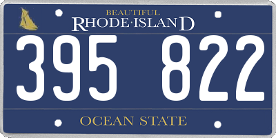 RI license plate 395822