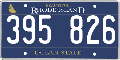 RI license plate 395826