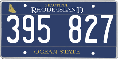 RI license plate 395827