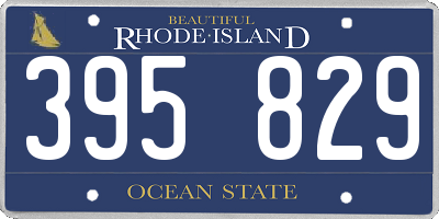 RI license plate 395829