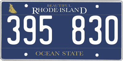 RI license plate 395830