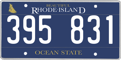 RI license plate 395831