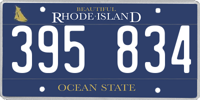 RI license plate 395834