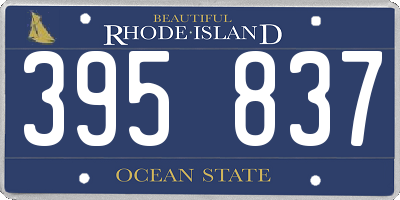 RI license plate 395837