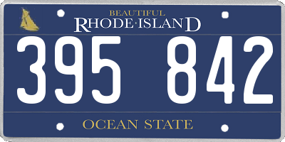 RI license plate 395842