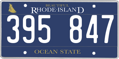 RI license plate 395847