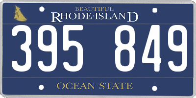 RI license plate 395849