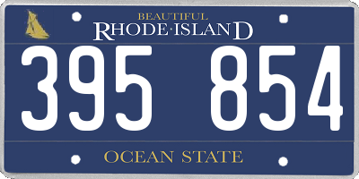 RI license plate 395854