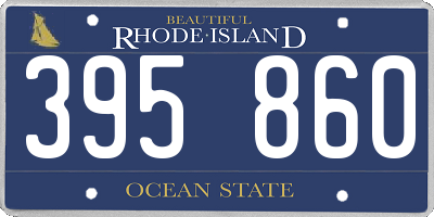 RI license plate 395860