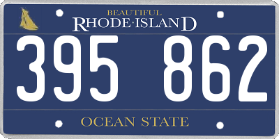 RI license plate 395862