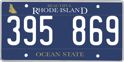 RI license plate 395869