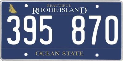 RI license plate 395870