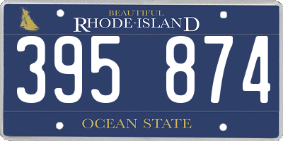 RI license plate 395874