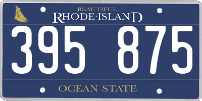 RI license plate 395875