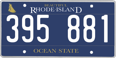 RI license plate 395881