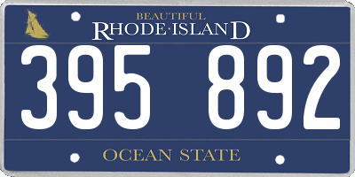 RI license plate 395892