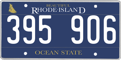 RI license plate 395906