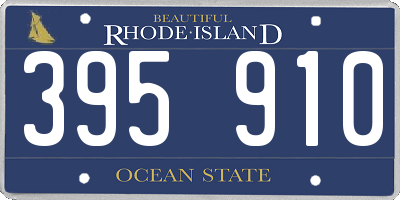 RI license plate 395910