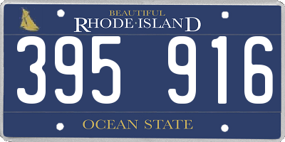 RI license plate 395916