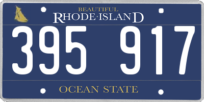 RI license plate 395917