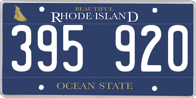 RI license plate 395920