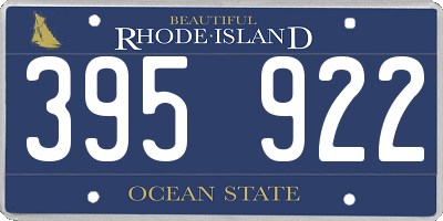 RI license plate 395922