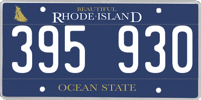 RI license plate 395930