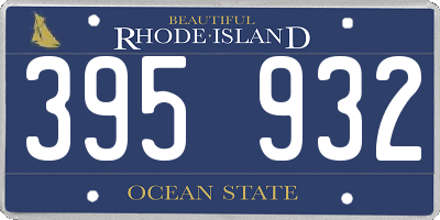 RI license plate 395932