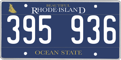 RI license plate 395936