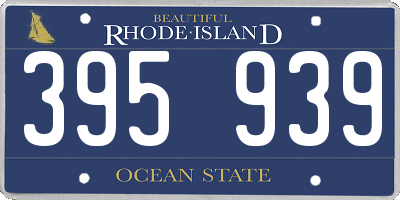 RI license plate 395939